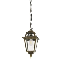 Pendul exterior Searchlight NEW ORLEANS metal, sticla, negru, auriu, transparent, E27, IP44 - 1526