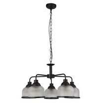 Pendul Searchlight HIGHWORTH metal, sticla, negru, E27 - 1685-5BK