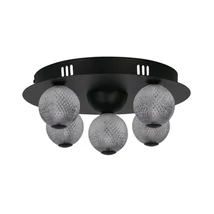 Plafoniera Searchlight ASTEROID metal, acril, negru, transparent, LED, 21W, 1424 Lm - 20923BK