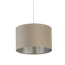 Abajur Searchlight DRUM metal, catifea, taupe, E14, E27 - 21027TA