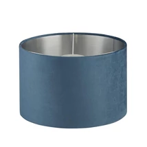 Abajur Searchlight DRUM metal, catifea, albastru verzui, E14, E27 - 21027TE