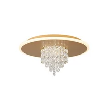 Plafoniera Searchlight Deluge metal, sticla, auriu, transparent, LED, 20W, 1888lm, 3000K - 21126-32GO