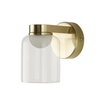 Aplica de perete pentru baie Searchlight HIGHBALL metal, sticla, alama, transparent, LED, 6W, 3000K, 546 Lm, IP44 - 23083-1SB