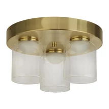 Plafoniera pentru baie Searchlight HIGHBALL metal, sticla, alama, transparent, LED, 16W, 3000K, 1715 Lm, IP44 - 23083-3SB