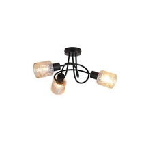 Plafoniera Searchlight Knot metal, sticla, negru, chihlimbar, E14, 40W - 23603-3BK