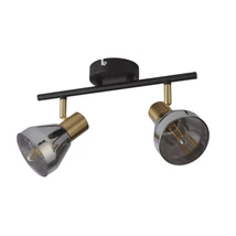 Spot Searchlight WESTMINSTER metal, sticla, negru, alama, fumuriu, E14 - 23801-2SM