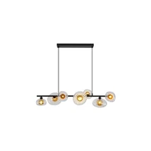 Pendul Searchlight Sunbeam metal, sticla, negru, transparent, G9, 7W - 24123-7BK