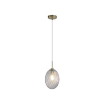 Pendul Searchlight Whirl metal, sticla, alama, transparent, E14, 60W - 24141CL