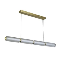 Pendul Searchlight MOD metal, sticla, acril, alama, transparent,  dim LED, 26W, 3000K, 2402 Lm - 26254SB
