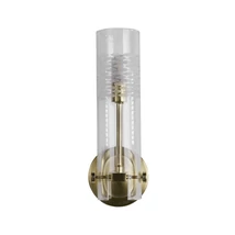 Aplica de perete pentru baie Searchlight SCOPE metal, sticla, alama, transparent, G9 - 27981SB