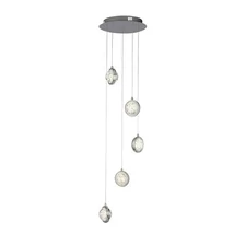 Pendul Searchlight Quartz metal, sticla, crom, transparent, LED, 4.5W, 1020lm, 4000K - 28701-5CC