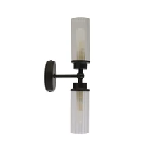 Aplica de perete pentru baie Searchlight IMPERIAL metal, sticla, negru, transparent, G9 - 29982BK