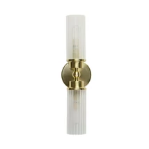 Aplica de perete pentru baie Searchlight IMPERIAL metal,  sticla, alama, transparent, G9 - 29982SB