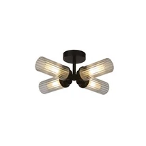 Plafoniera Searchlight Imperial metal, sticla, negru, transparent, G9, 7W, IP44 - 29984BK