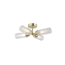 Plafoniera Searchlight Imperial metal, sticla, alama, transparent, G9, 7W, IP44 - 29984SB