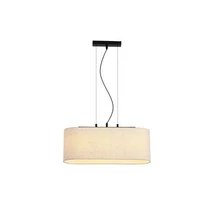 Pendul Searchlight Hessian metal, textil, negru, alb, E27, 60W - 30503-3BK