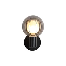 Aplica de perete Searchlight Luminsphere metal, sticla, negru, fumuriu, G9, 7W, IP44 - 30506BK