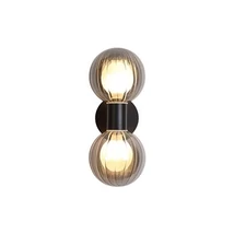 Aplica de perete Searchlight Luminsphere metal, sticla, negru, fumuriu, G9, 7W, IP44 - 30507BK