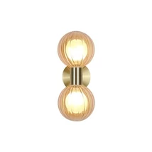 Aplica de perete Searchlight Luminsphere metal, sticla, alama, sampanie, G9, 7W, IP44 - 30507GO