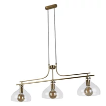Pendul Searchlight MARGARITA metal, sticla, alama, transparent, E27 - 31031-3PB