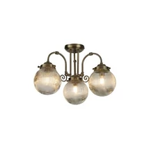 Plafoniera Searchlight Belvue metal, sticla, alama, transparent, E14, 60W, IP44 - 32593-3AB