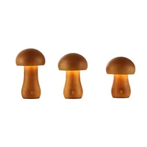 Veioza Searchlight Mushroom lemn, maro, LED, 1.1W, 13lm, 3000K - 34125NA