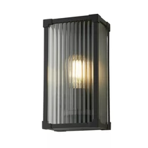 Aplica de perete exterior Searchlight Cincinnati metal, sticla, negru, transparent, E27, 60W, IP44 - 39340BK