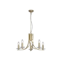 Pendul Searchlight Ascona metal, sticla, alama, transparent, E14, 60W - 4165-5SB