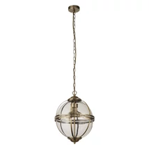 Pendul Searchlight CORONET metal, sticla, alama, transparent, E14 - 44213-3AB