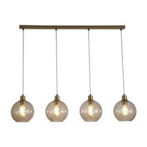 Pendul Searchlight Radiance metal, sticla, auriu, sampanie, E27, 60W - 44520-4CP
