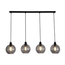 Pendul Searchlight Radiance metal, sticla, negru, fumuriu, E27, 60W - 44520-4SM