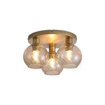 Plafoniera Searchlight Radiance metal, sticla, auriu, sampanie, E27, 60W - 44521CP