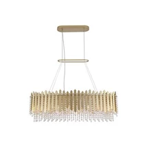 Pendul Searchlight Spear metal, cristal, auriu, transparent, E27, 60W - 44711-8GO