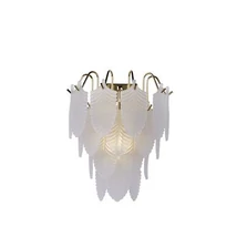 Aplica de perete Searchlight Feather metal, sticla, alama, opal, E14, 60W - 48910-1SB