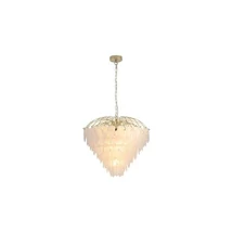 Pendul Searchlight Feather metal, sticla, alama, opal, E14, 60W - 48970-10SB
