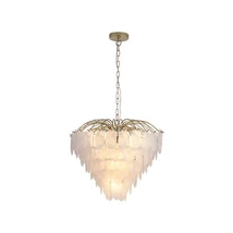 Pendul Searchlight Feather metal, sticla, alama, opal, E14, 60W - 48970-6SB
