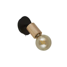 Spot Searchlight SPINNY metal, lemn, negru, maro, E27 - 50211-1NA