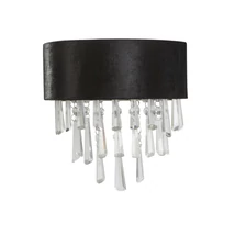Aplica de perete Searchlight GLAMOUR metal, catifea, cristal, crom, negru, G9 - 50818-2BK
