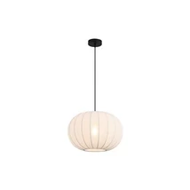 Pendul Searchlight Radiant metal, textil, negru, alb, E27, 60W - 52850BK