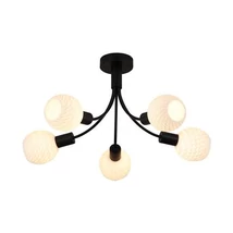 Plafoniera Searchlight Nova metal, sticla, negru, opal, E14, 40W - 54715-5BK