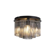 Plafoniera Searchlight Swizzle metal, sticla, negru, fumuriu, E14, 60W - 55620-320SM