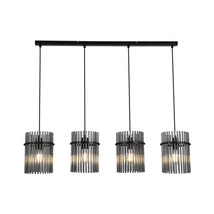 Pendul Searchlight Swizzle metal, sticla, negru, fumuriu, E27, 60W - 55620-4SM