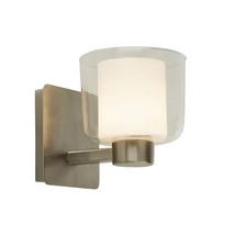 Aplica de perete pentru baie Searchlight BOLIVIA metal, sticla, nichel, alb, transparent, G9 - 6051SN