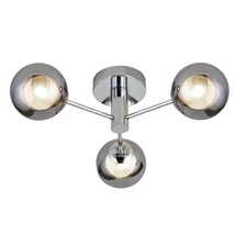 Plafoniera Searchlight OSCAR metal, sticla, crom, fumuriu, G9 - 60812-3SM