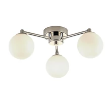 Plafoniera Searchlight TIBERIUS metal, sticla, crom, alb, G9 - 60813-3WH