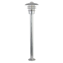 Lampadar exterior Searchlight CONRAD metal, sticla, argintiu, transparent, E27, IP44 - 61159-980SI