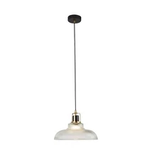 Pendul Searchlight Glossop metal, sticla, negru, transparent, E27, 60W - 61189BK