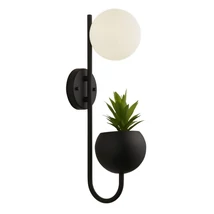 Aplica de perete Searchlight LUNAR metal, sticla, negru, alb, G9 - 61220BK
