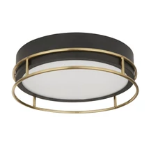 Plafoniera pentru baie Searchlight PHEONIX metal, sticla, negru, alama, alb, E14, IP44 - 62012-2PB