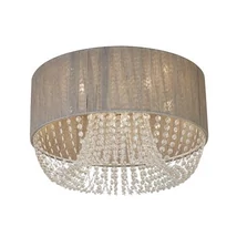 Plafoniera Searchlight Bellano metal, textil, acril, crom, gri, transparent, G9, 7W - 62615-5CC